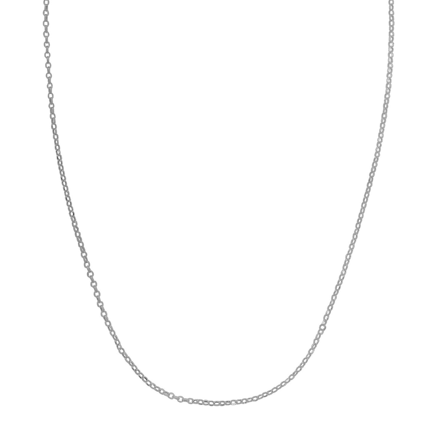 Double Extendable Cable Chain in 14k White Gold (1.40 mm) in a sleek high-contrast midnight luxury editorial style